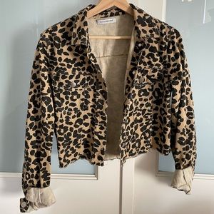 Denim cheetah jacket